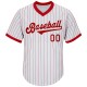 Custom White Red Pinstripe Red-white Authentic Throwback Rib-knit Baseball Jersey Shirt