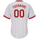 Custom White Red Pinstripe Red-white Authentic Throwback Rib-knit Baseball Jersey Shirt