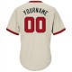 Custom Cream Red-black Authentic Throwback Rib-knit Baseball Jersey Shirt