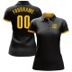 Custom Black Yellow Performance Polo Shirt