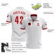 Custom White Red Performance Polo Shirt