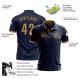 Custom Navy Old Gold Performance Golf Polo Shirt