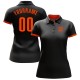 Custom Black Orange Performance Polo Shirt