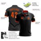 Custom Black Orange Performance Polo Shirt