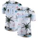 Custom White White-light Blue 3d Pattern Design Hawaii Palm Trees Performance T-shirt