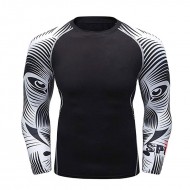 4 way stretch fabric seamless stitch athletic base layer rash guard wholesale mens custom compression shirt