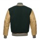 Hunter Green Wool and Vegas Gold Leather Sleeves Letterman Jackets