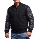 Custom Wool Blend Varsity Jacket with Leather Sleeves