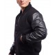 Custom Wool Blend Varsity Jacket with Leather Sleeves