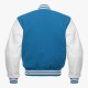 Blue Collage Jacket with White leather sleeves Varsity Bomber Jackets