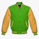 Light Green And Yellow leather sleeves Varsity Letterman Jackets