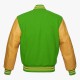 Light Green And Yellow leather sleeves Varsity Letterman Jackets