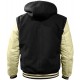 Varsity jacket with Hood/ wool leather sleeves Custom Print & embroidery Men’s Color jacket