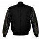 Men’s jet black varsity jacket baseball Letterman jacket