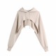 Women’s Crop Hoodies Long Sleeve Drawstring Short Style Fashion hoodies Pullovers