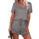 High Quality Plus Size T Shirts Set Shorts Sleeve Top Shorts Outfits Women T Shirt Tracksuit Casual Set