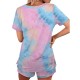 Custom Summer Casual Tie Dye T Shirt And Shorts Set Women Two Piece Short Set