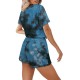 Women’s Tie-Dye Set Two Piece Outfits Summer Casual Short Sleeve T Shirts and Shorts Set