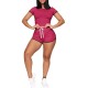 Two Piece Outfits for Women Short Sets-Casual Short Sleeve Women Tracksuits with side strips