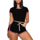 Custom Wholesale Women’s sexy t shirt and shorts 2 pieces set outfits