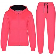 Ladies Thick Cotton Fleece Pink Color Women Sweat suit