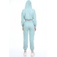 Women’s Mint Green Top Crop Elastic Tracksuit Set