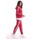 Women’s Red Hooded and Pant Striped Tracksuit