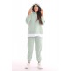 Women’s Mint Green Hooded and Pant Striped Tracksuit