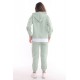 Women’s Mint Green Hooded and Pant Striped Tracksuit