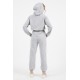 Women’s Gray Hooded Bottom Top Tracksuit Set