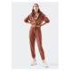 Women’s Brown Fleece Zipper Tracksuit