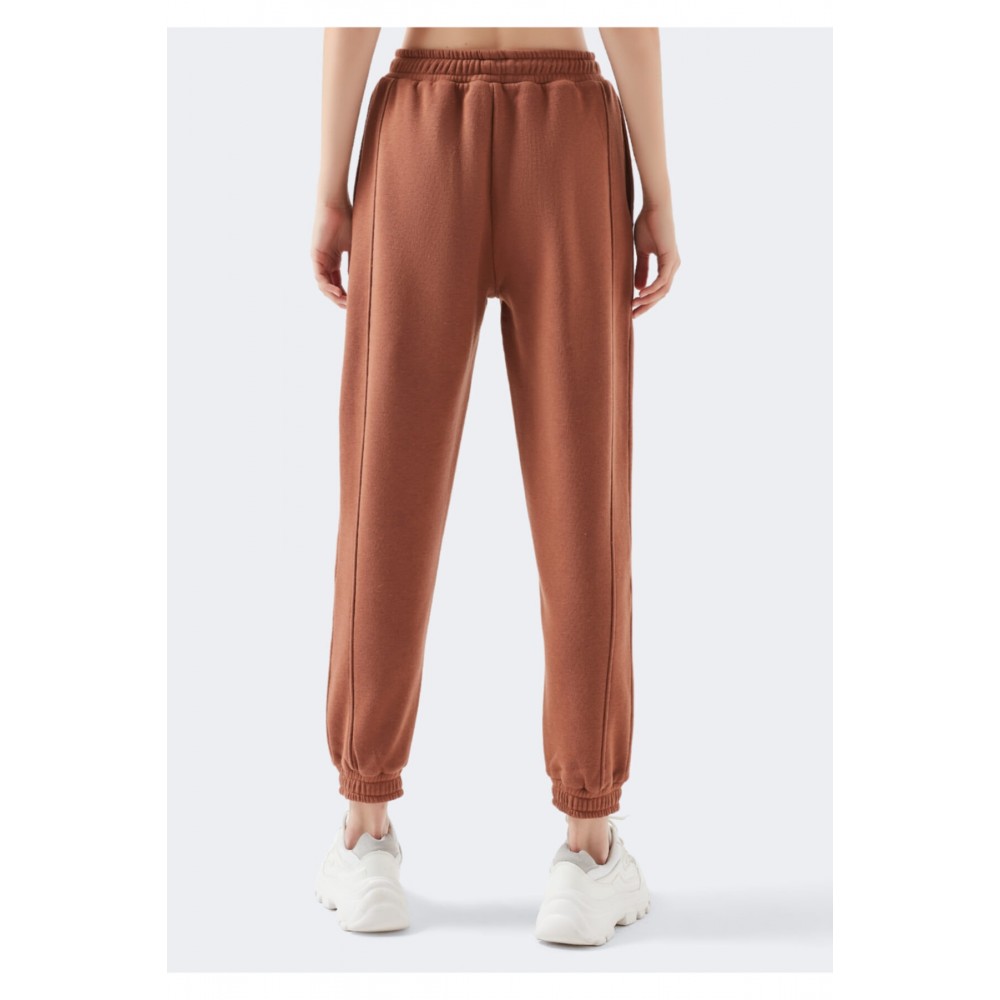 Women’s Brown Fleece Zipper Tracksuit