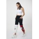 Women’s Black Trousers Elastic Color-Blocked Mickey Printed Sweatpants