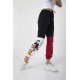 Women’s Black Trousers Elastic Color-Blocked Mickey Printed Sweatpants