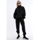 Women’s Black Collar Long Zippered Scuba Fabric Comfortable Stylish And Sporty Jogging Suit