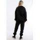 Women’s Black Collar Long Zippered Scuba Fabric Comfortable Stylish And Sporty Jogging Suit