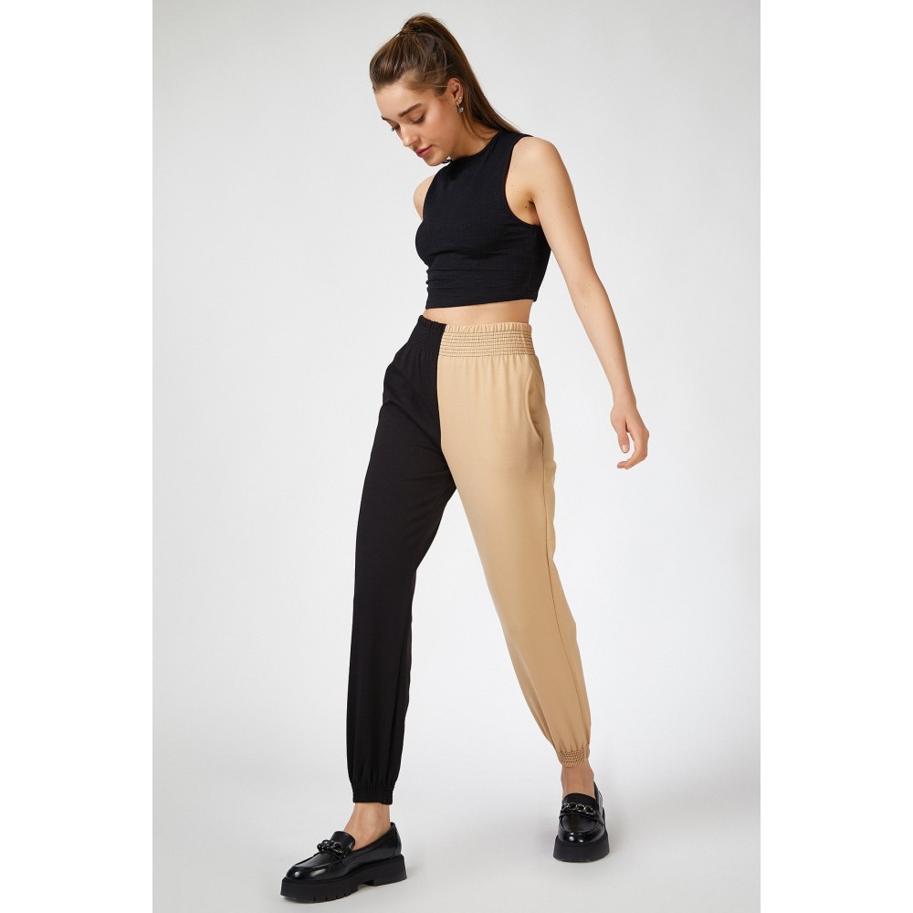 Women’s Biscuit Two Color High Waist Sweatpants