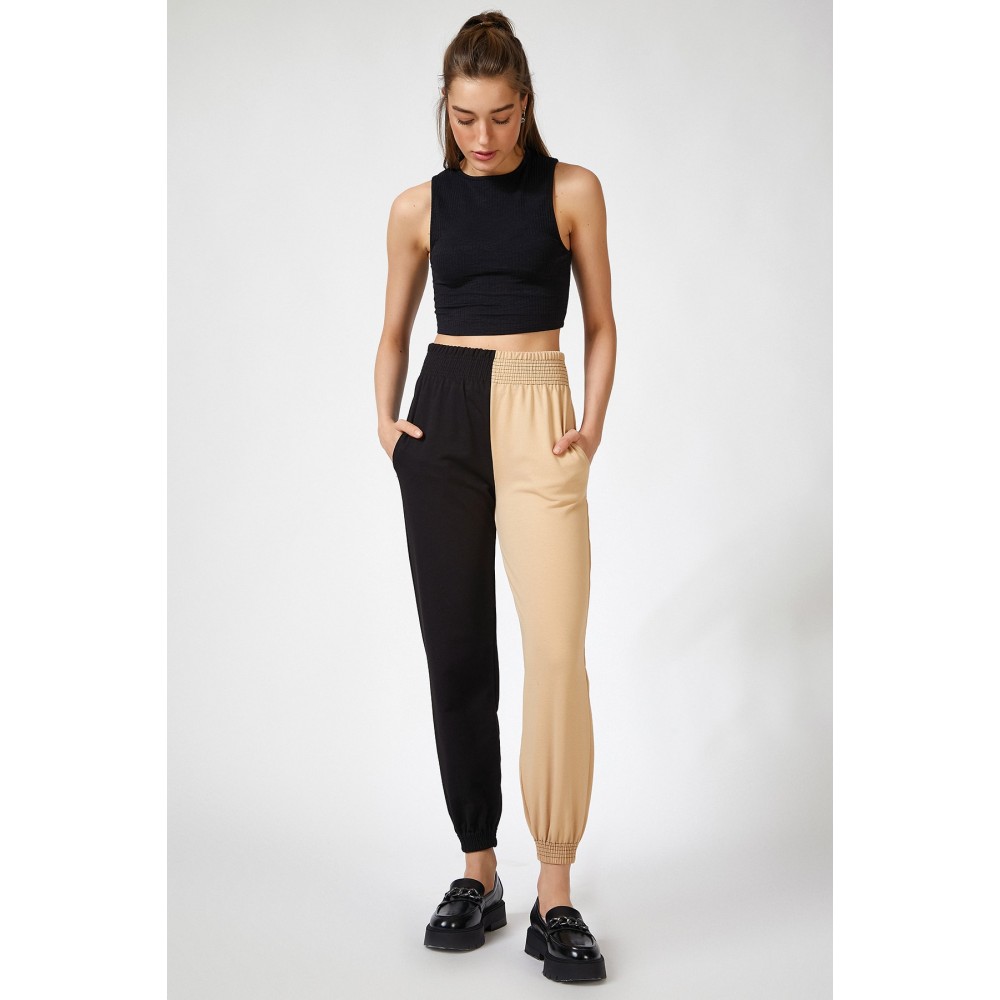 Women’s Biscuit Two Color High Waist Sweatpants