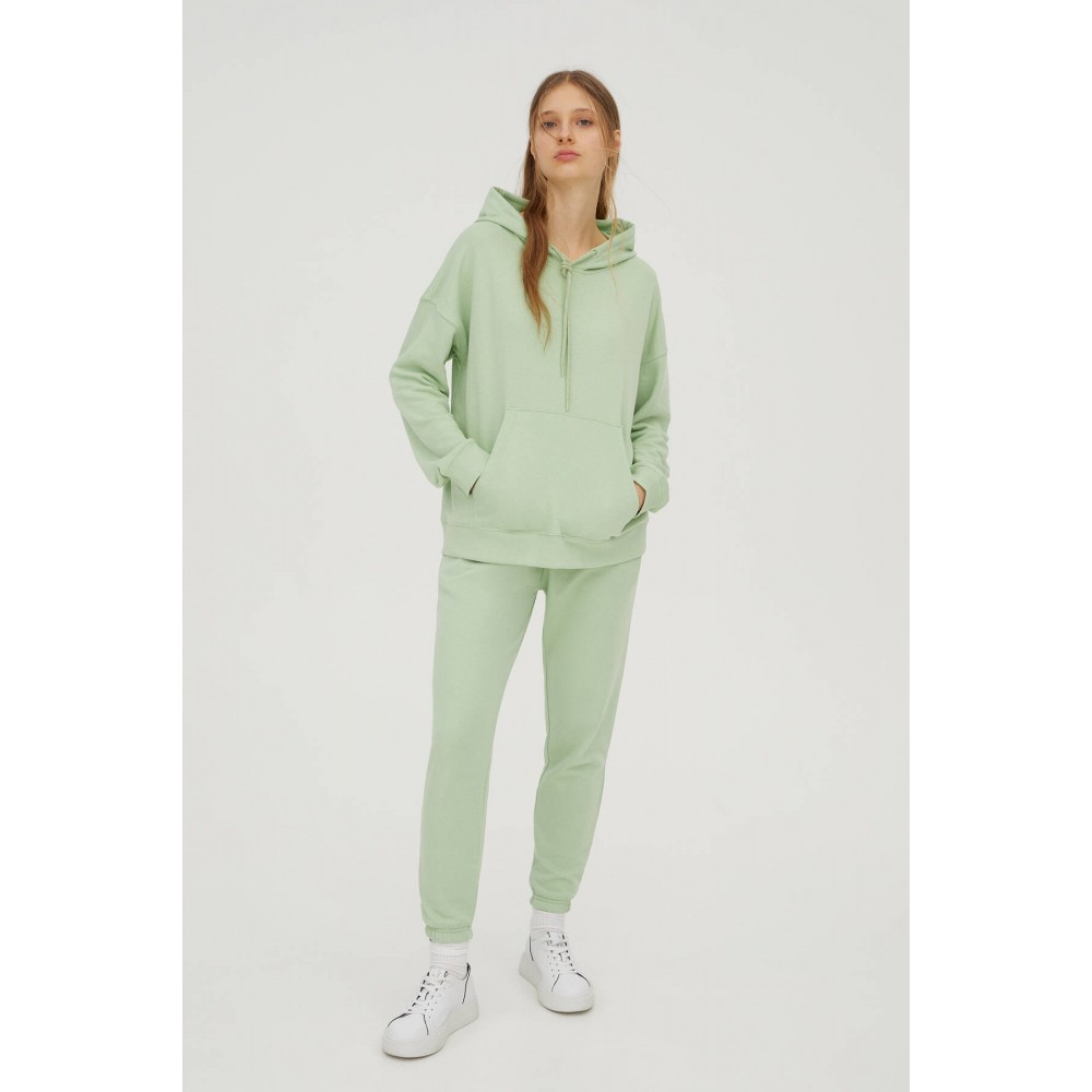 Women Mint Green Elastic Cuffed Basic Jogging Fit Suit