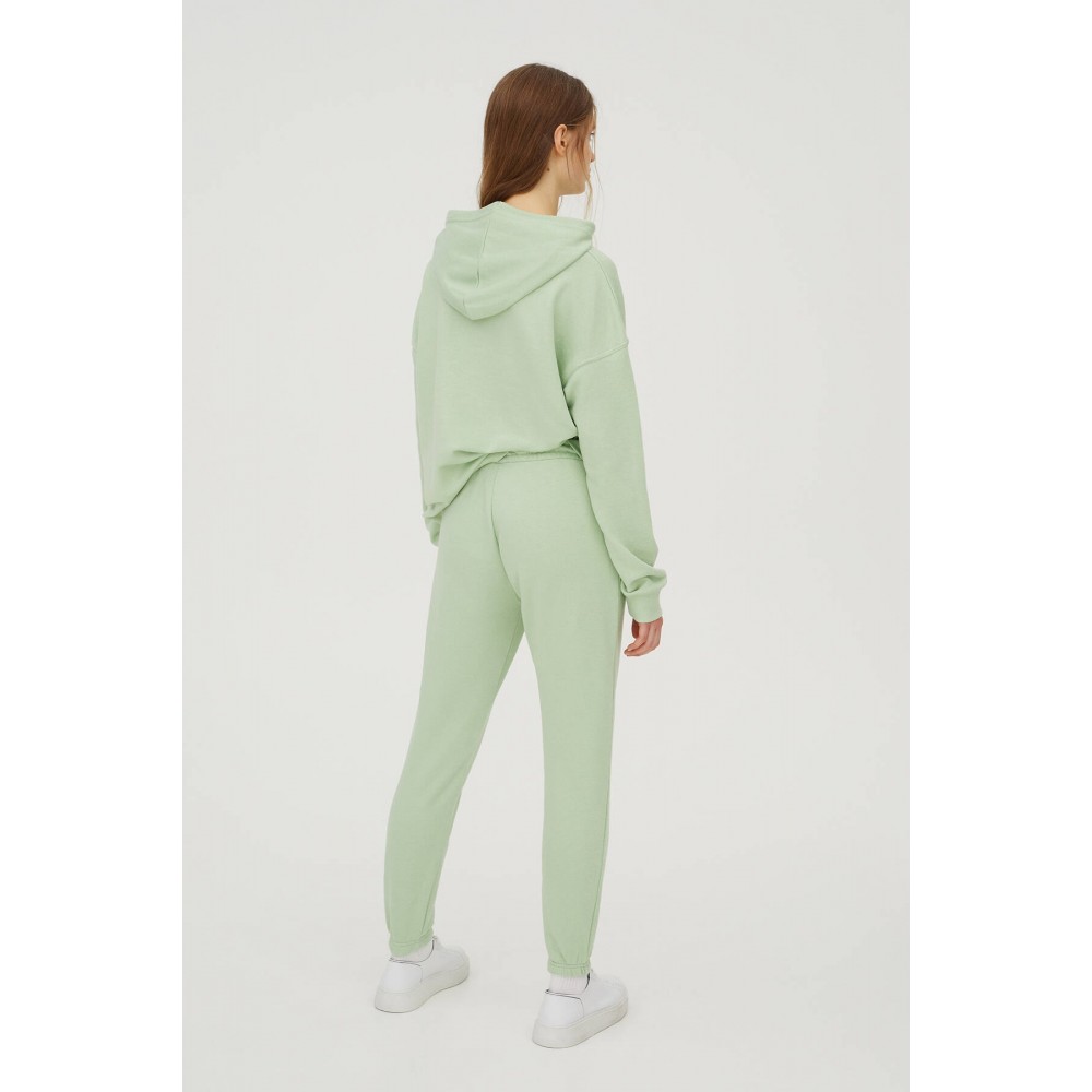 Women Mint Green Elastic Cuffed Basic Jogging Fit Suit