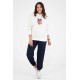 Woman Navy Blue and White Plus Size Tracksuit With Pockets