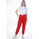 Red Women’s Sweatpants Rubber Leg Bottom Tracksuit